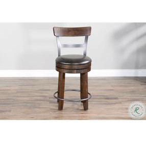 Hearthwood Haven Tobacco Leaf Swivel Counter Height Stool Set of 2