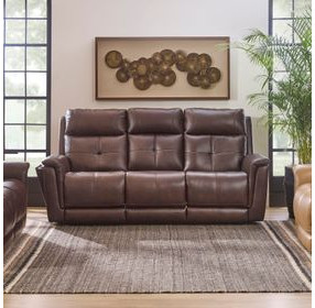 Ranger Rustic Brown Leather 86" Zero Gravity Power Reclining Sofa with USB Charging and Heat Massage