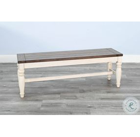 Cozy Luxe Marble White and Buckskin Pasadena 52" Dining Bench