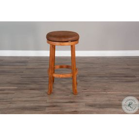 Maple Haze Rustic Oak Swivel Bar Stool Set of 2