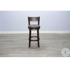 Havenstead Dark Brown Swivel Barstool Set of 2