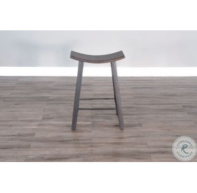 Maple Haze Dark Tobacco Leaf Saddle Counter Height Stool Set of 2