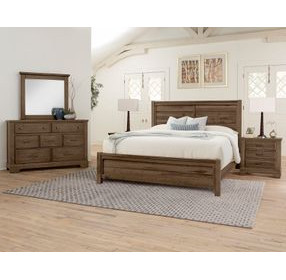 Cool Rustic Mink King Plank Panel Bed
