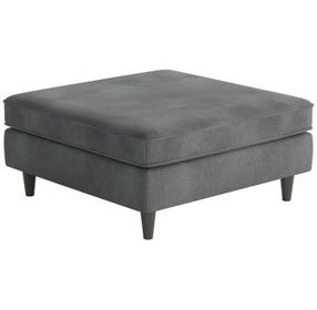 Bella Asphalt Gray Square Cocktail Ottoman