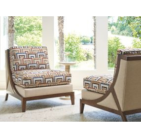 Sunset Key Tasman Beige and Tan Upholstered Accent Chair