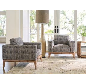 Key Biscayne Star Island Black and Brown Upholstered Accent Chair