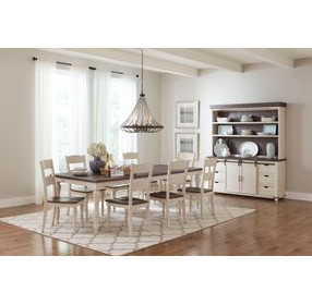 Madison County Brown and Vintage White 9 Piece Dining Set