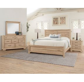 Cool Rustic Clear Maple Plank Panel Bedroom Set