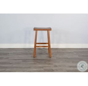 Cozy Luxe Rustic Oak Beach Pebble Barstool Set of 2