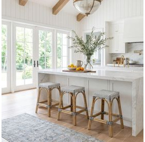 Robias Blue And White Bone Counter Height Stool
