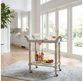 Danielle Rustic Gray 30" Rectangular 2 Tier Bar Cart