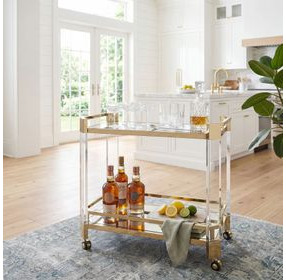 Charlevoix Acrylic And Gold Serving Cart