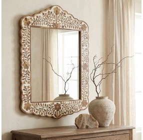 Vivienne Wood And Bone Inlay Wall Mirror