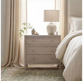 Nora Antique Taupe 3 Drawer Nightstand