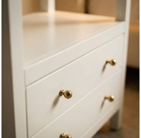 Nora White Wide 2 Drawer Nightstand