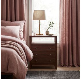 Nora Walnut 3 Drawer Tall Nightstand