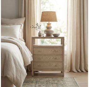 Nora Light Oak 3 Drawer Tall Nightstand