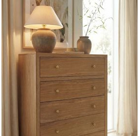Nora Light Natural 5 Drawer Tall Dresser