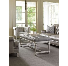 Cypress Point Gray Upholstered Bellport Bed Bench