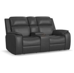 Ziggy Ash Gray Leather 79" Zero Gravity Power Reclining Loveseat with USB Charging and Heat Massage