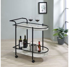 Desiree Black Rack Bar Cart