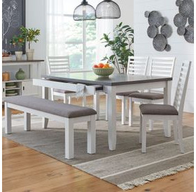 Brook Bay Carbon Gray Upholstered 60" Counter Height Bench