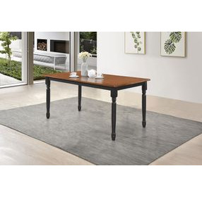Hollyoak Walnut And Black 63" Rectangular Dining Table