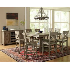 Outer Banks Driftwood Gray 9 Piece Counter Height Dining Set with Storage