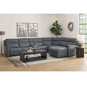 Sawyer Marine Leather 7 Piece Modular Zero Gravity Power Reclining Sectional with Power Lumbar and USB Charging