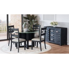 Altamonte Dark Charcoal 48" Round Glass Top Dining Table