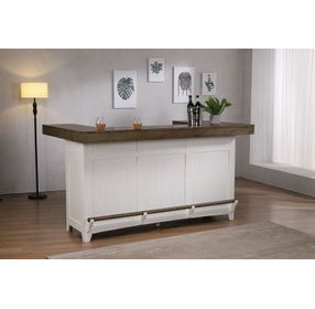 Ashford White and Brown 3 Shelves 78" Complete Bar
