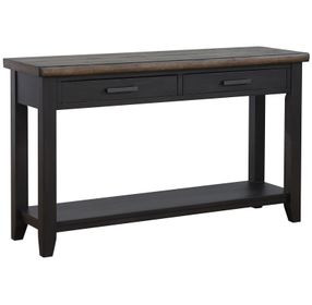 Ashford Black and Brown 2 Drawer Rectangular Sofa Table