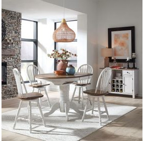 Savannah Crossing Antique Honey and White 57" Extendable Rectangular Gathering Table