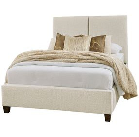 Joinery Espresso Oak and Labradoodle Performance Fabric Queen Upholstered Panel Bed
