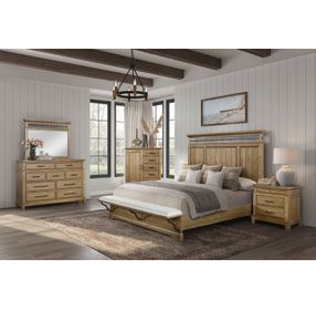 Clover Ridge Carmel Queen Panel Bed with Bench