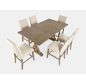 Carlyle Crossing Medium Brown Upholstered 7 Piece Counter Height Dining Set