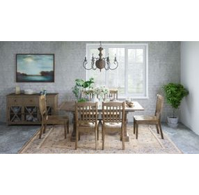 Carlyle Crossing Medium Brown 7 Piece Dining Set