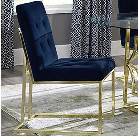 Starlight Ink Blue Velvet Dining Chair Set Of 2