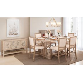 Fairview Ash and Beige Upholstered 7 Piece Counter Height Dining Set with Nailhead Trim