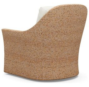 Palm Desert Soren White Upholstered Swivel Chair