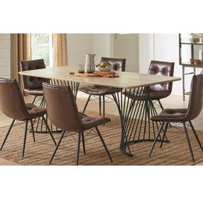 Altus Natural Oak And Gunmetal Dining Table