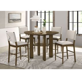 Ottowa Brown Round Counter Height Dining Room Set