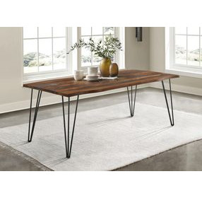 Neve Sheesham Grey And Gunmetal Live Edge Dining Table
