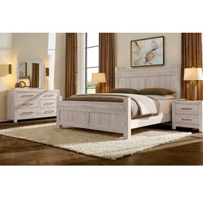 Joinery Washed White Oak Queen Poster Bed