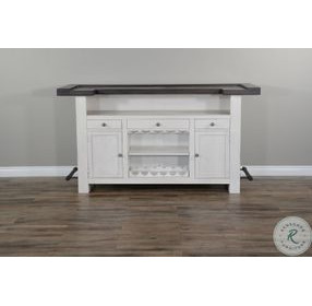Autumn Echo White 78" Farmhouse Wood Home Bar