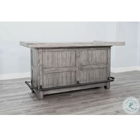 Maple Haze Gray 80" Traditional Wood Home Bar