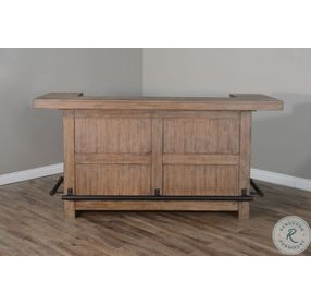 Golden Hearth Natural 80" Traditional Wood Home Bar