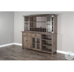 Velden Hollow Natural 4 Door Buffet and Bar Hutch