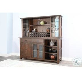 Havenstead Dark Brown 4 Door Buffet and Hutch