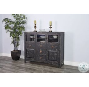 Cozy Luxe Black Sand 5 Drawer Server